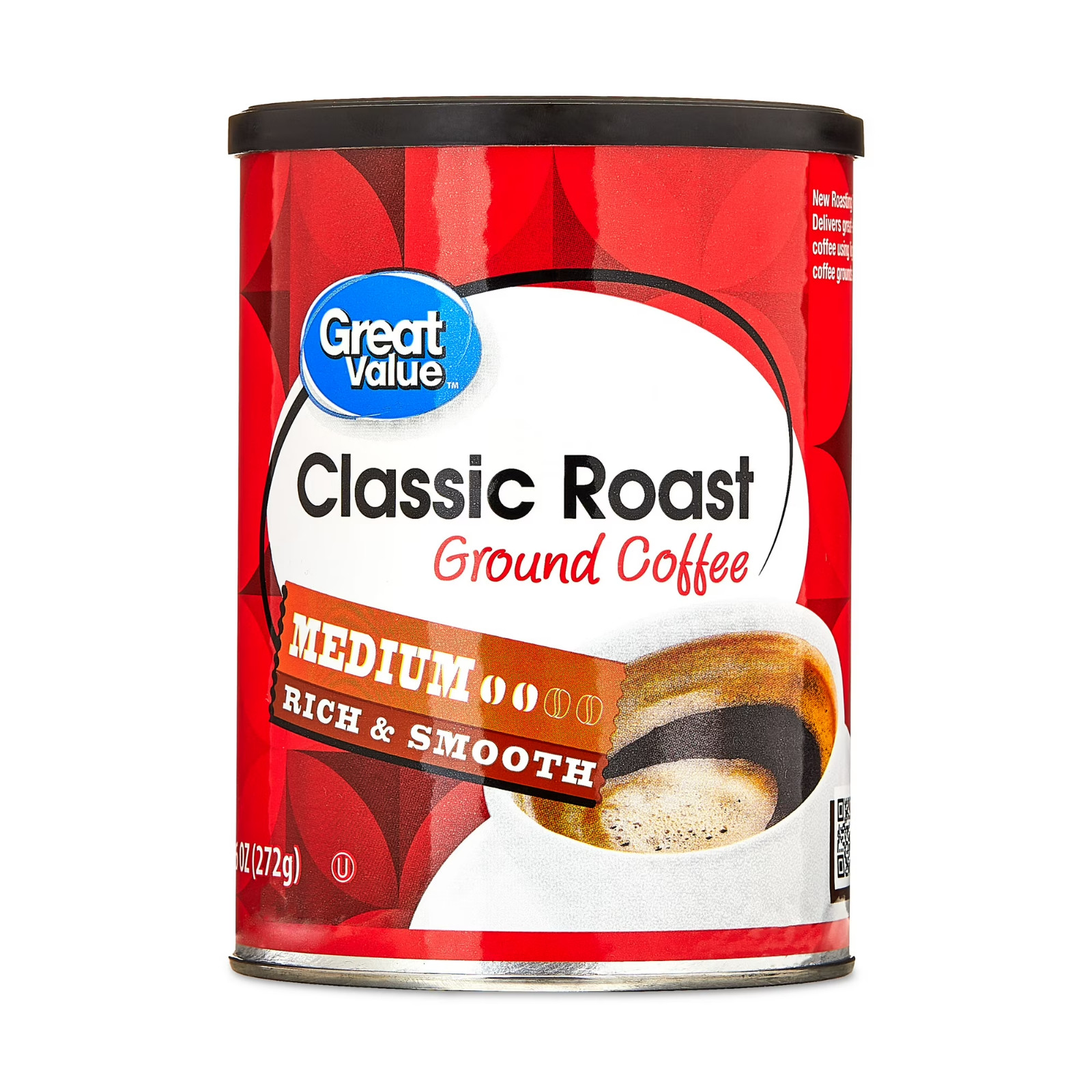 Great Value Classic Roast Ground Naturally Caffeinated Coffee, 9.6 oz Free Shipp
