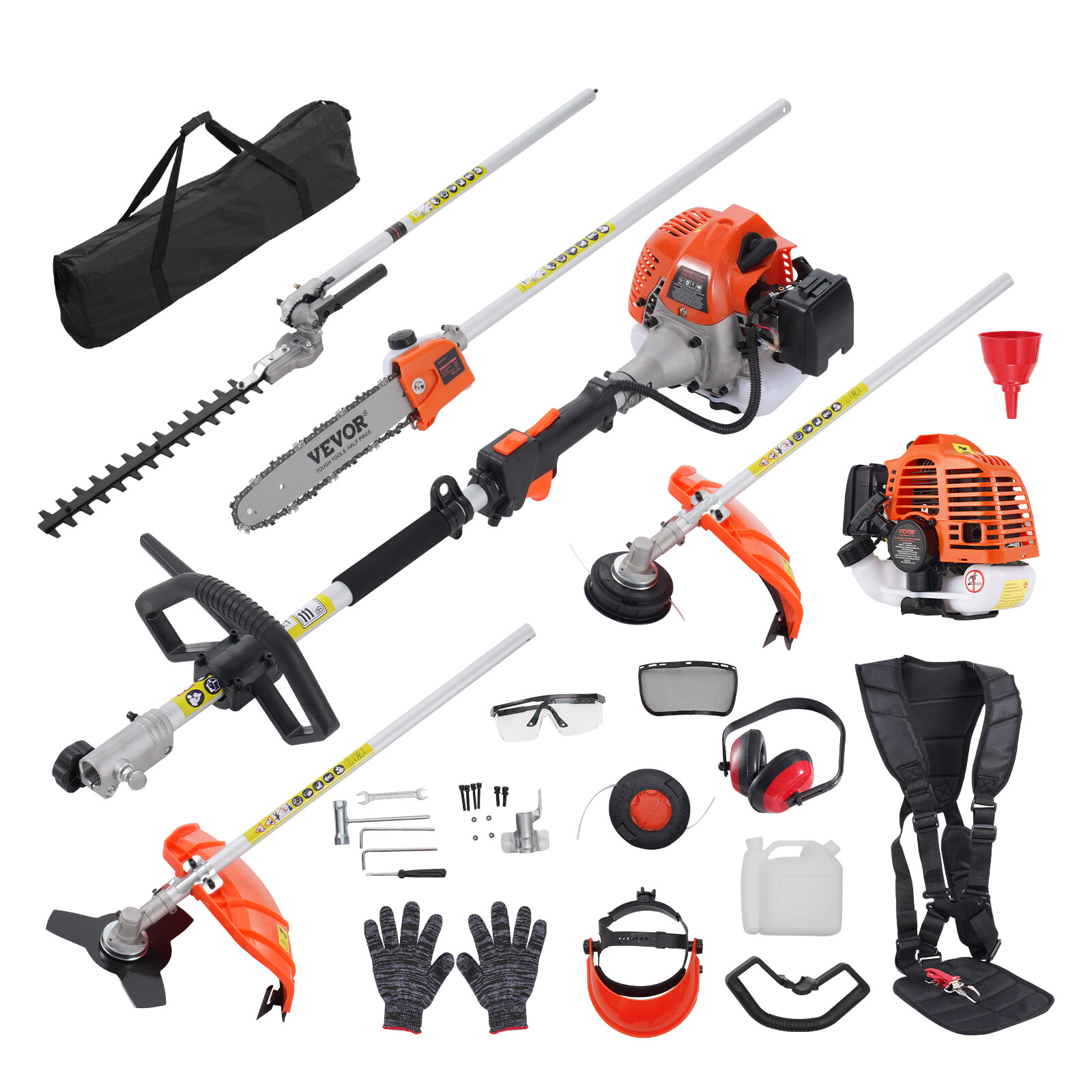 VEVOR 5-in-1 Multi-Functional Trimming Tools Gas Hedge Trimmer 26CC Weed Eater