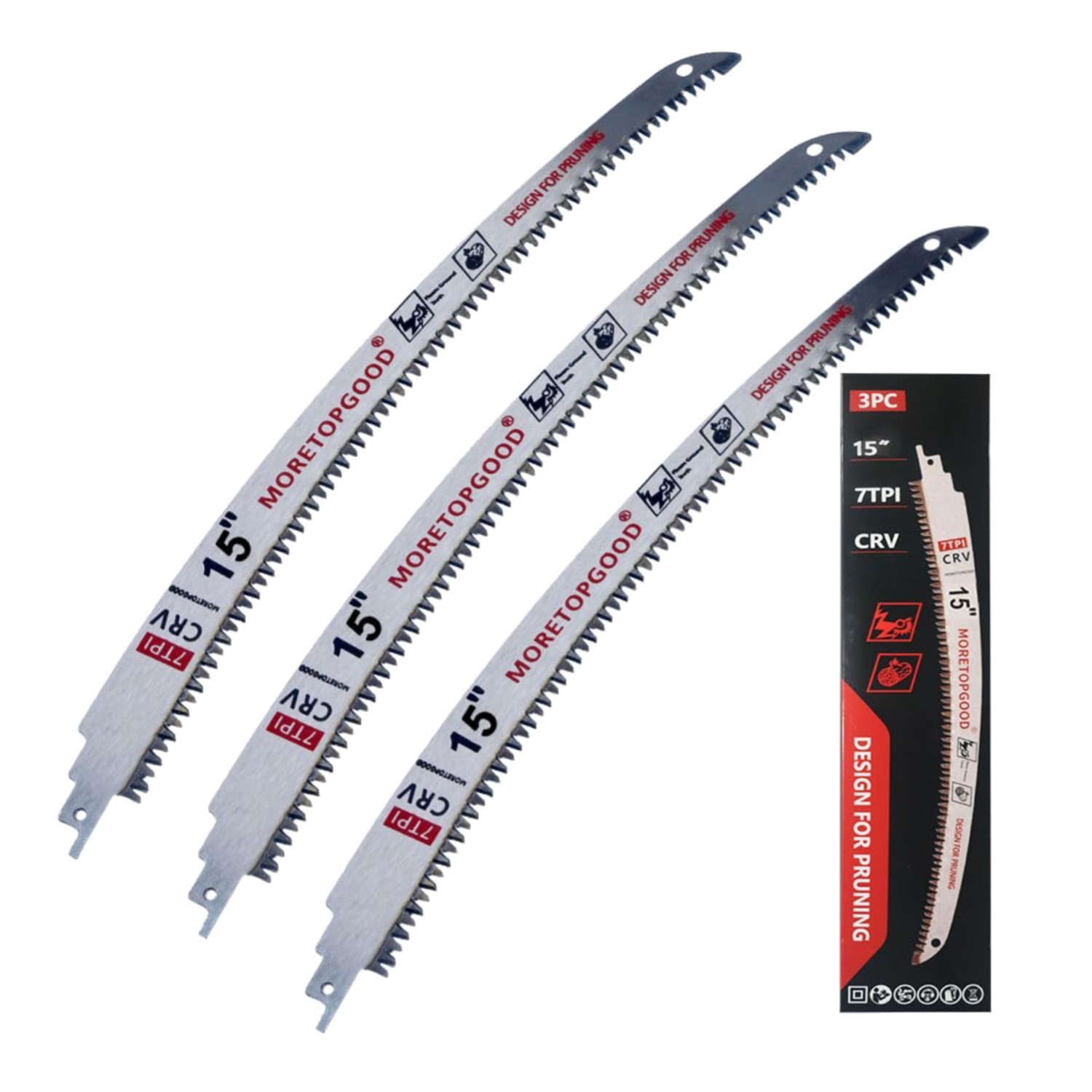 EZARC Japanese Teeth Reciprocating Saw Blade 15 Inch, Arc Edge Wood Pruning Saw