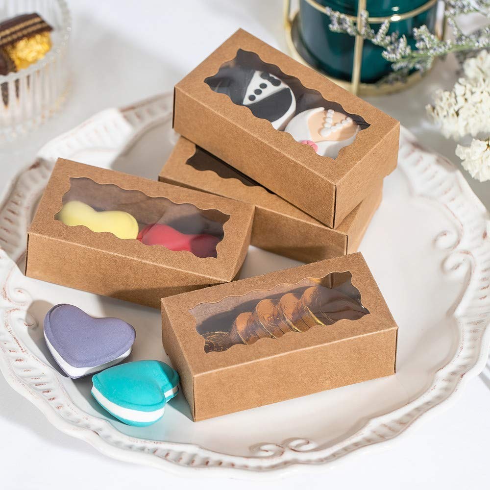 Macaron Boxes for 2 Macarons 50 PCS 4.17×2.16×1.37 inch Containers