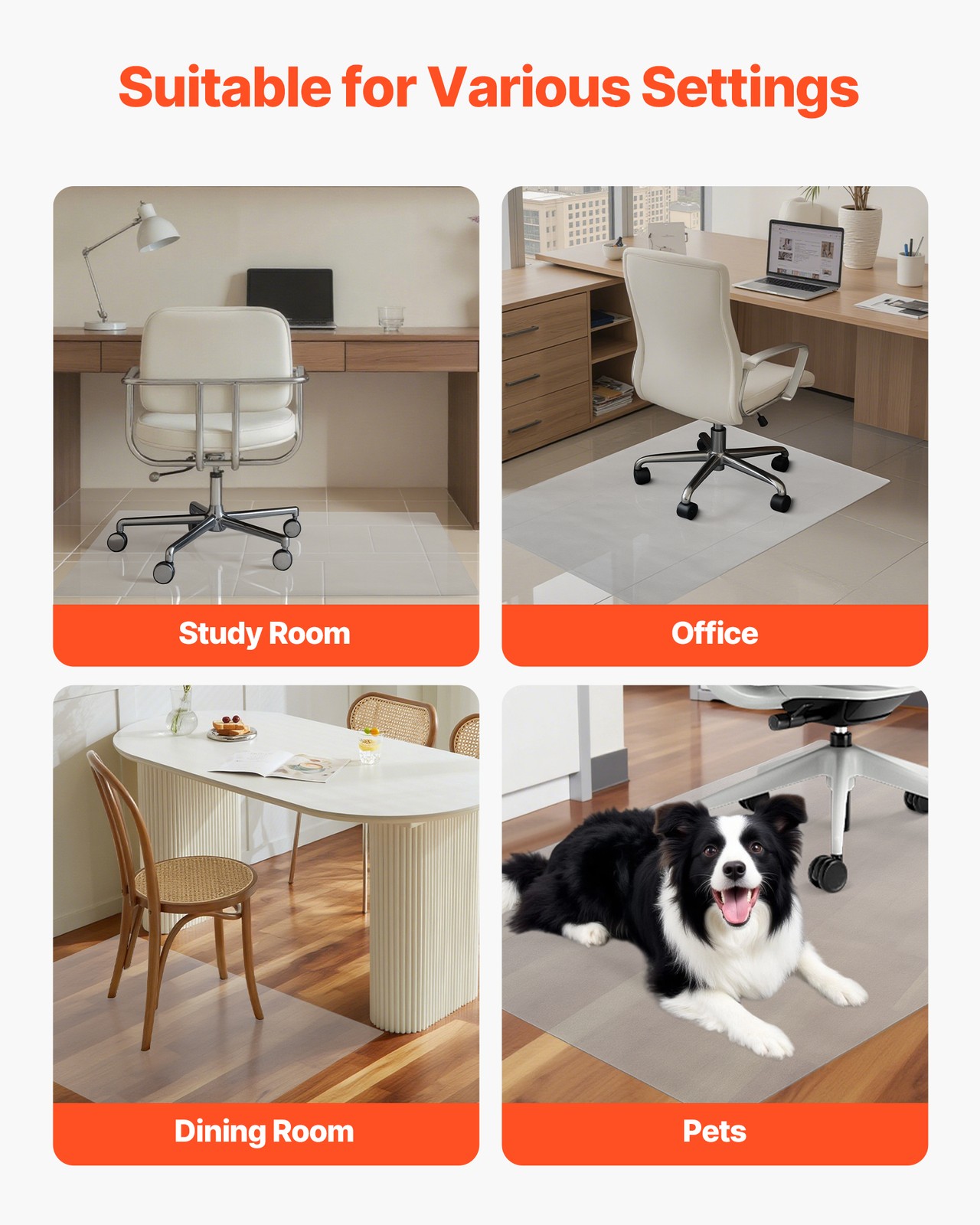 Uimoso Chair Mat 36 x 48-inch Transparent Office Hard Floors Carpet Protector