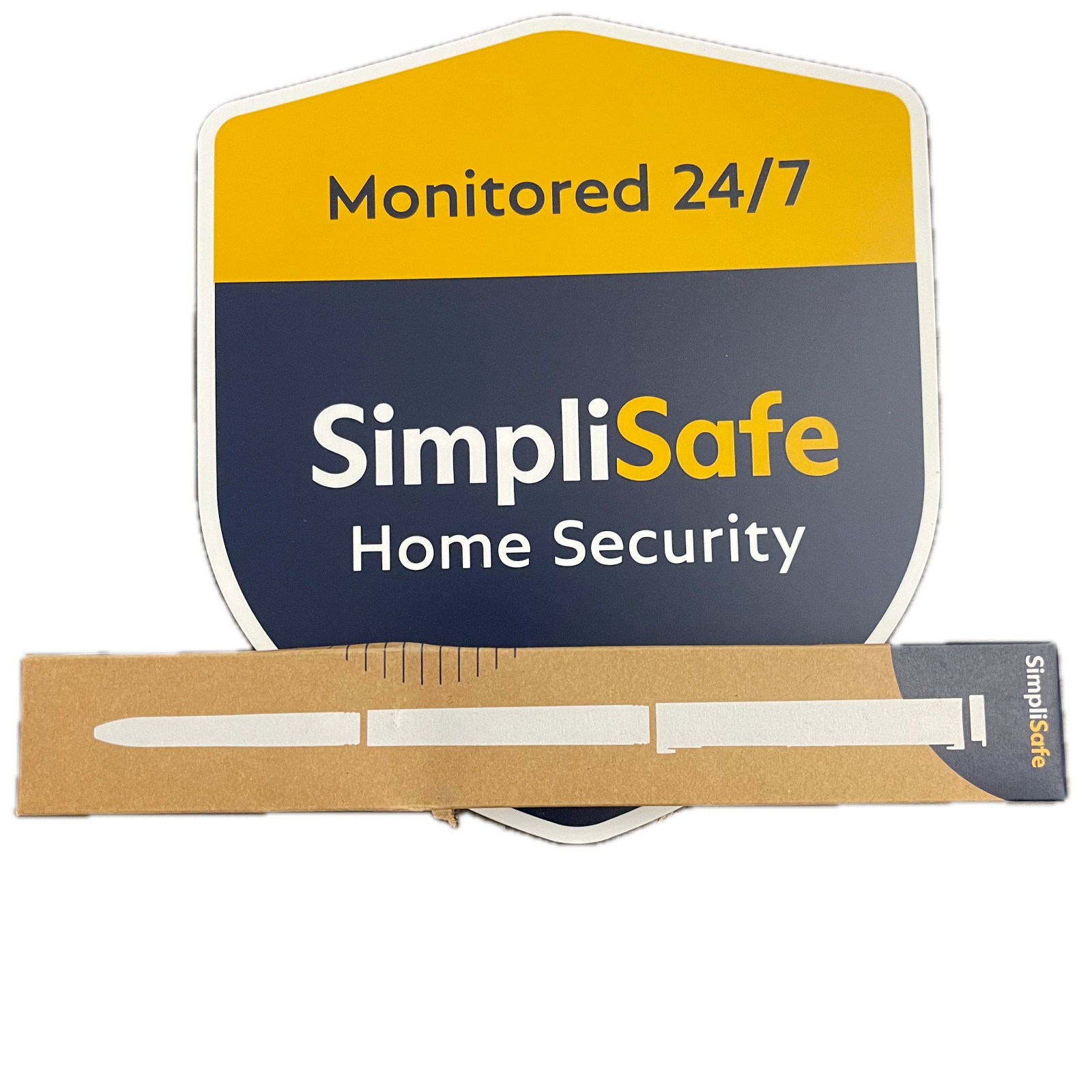Brand New OEM SimpliSafe Yellow Yard Sign and Stake Home Security System Sticker
