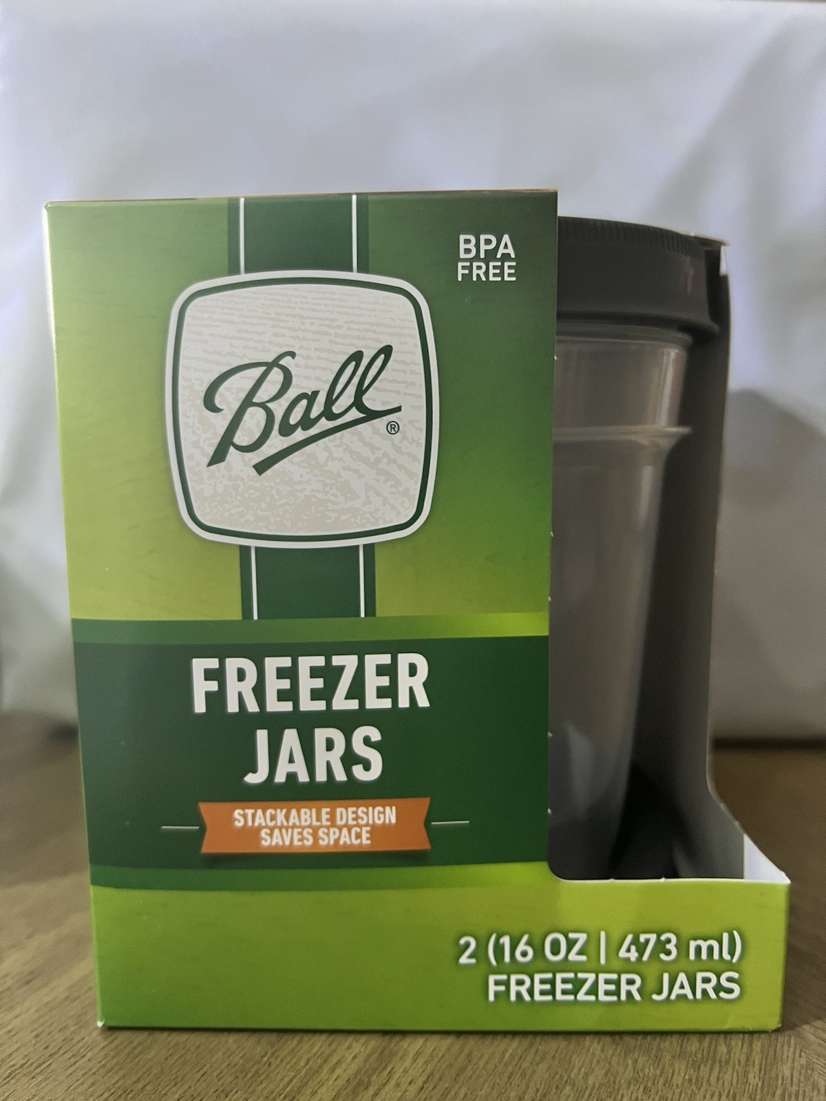 Ball Jar 16-Ounce Plastic-Freezer Jars, 2-Pack