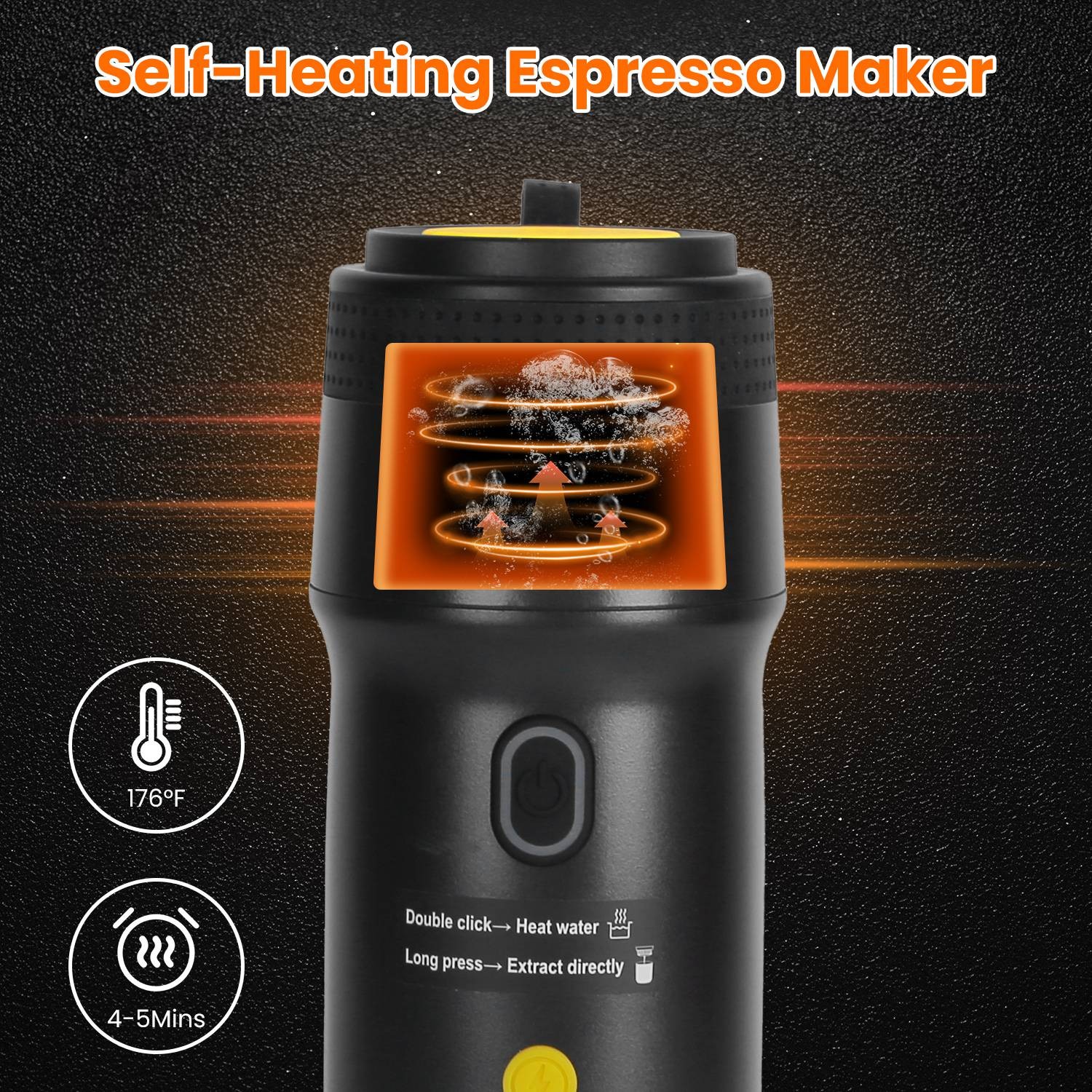 7500mAh Portable Electric Espresso Machine Car Coffee Maker Self-Heating Travel
