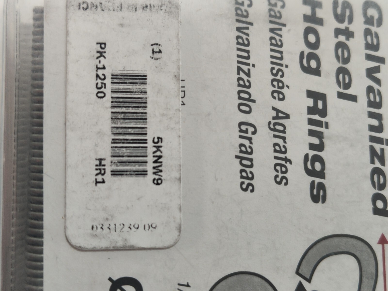 Malco Hr1x Hog Ring Staples, 16 Ga, Steel, 250 Pk