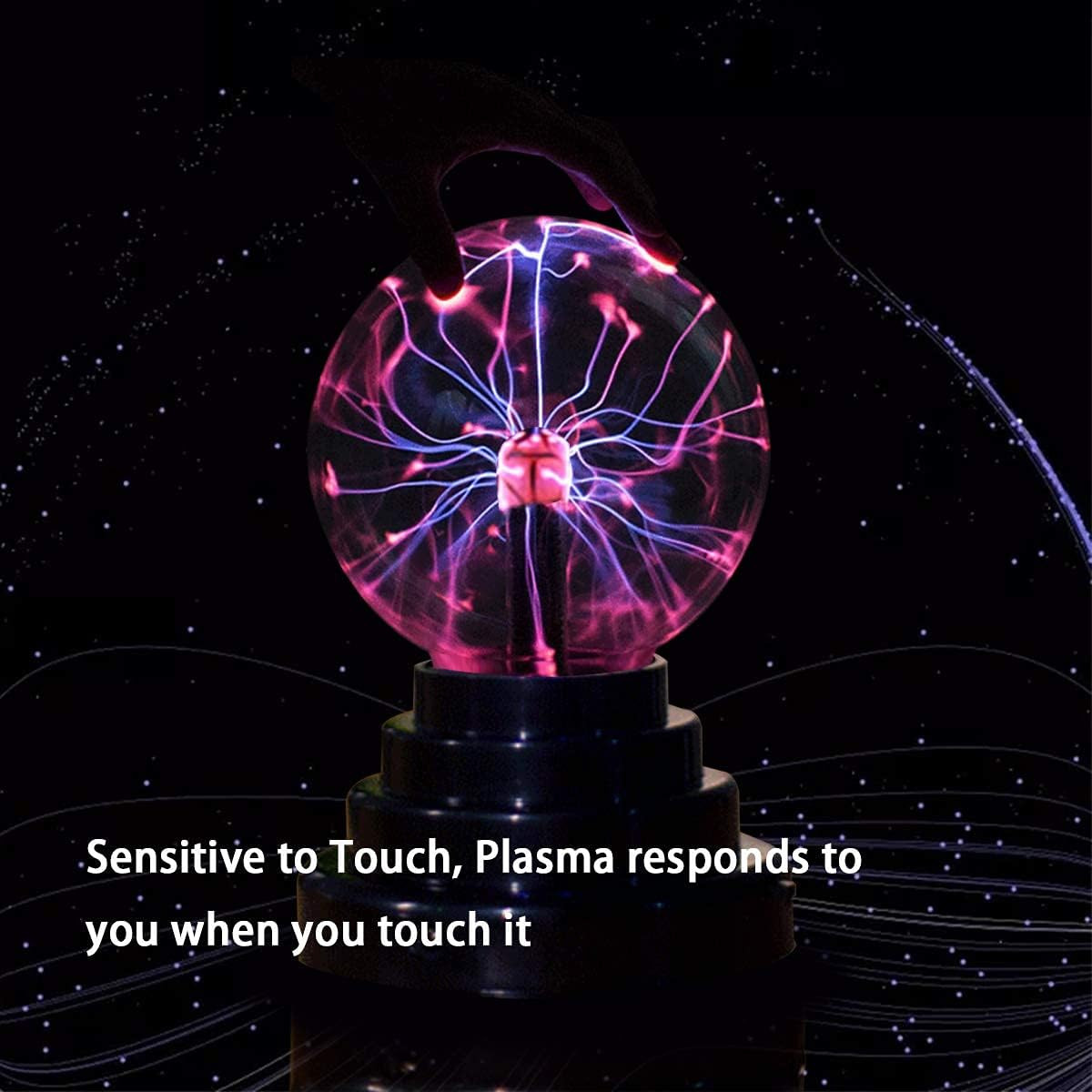 Plasma Ball/Light/Lamp, Static Electricity Globe Electric Lightning Ball, Touch