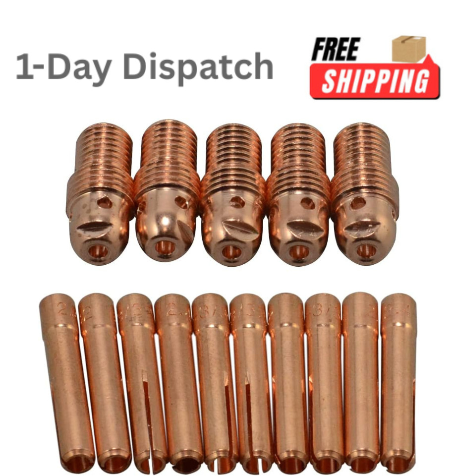 .RIVERWELD TIG Collet Bodies 13N29 13N24 1/8 3.2mm 15pcs