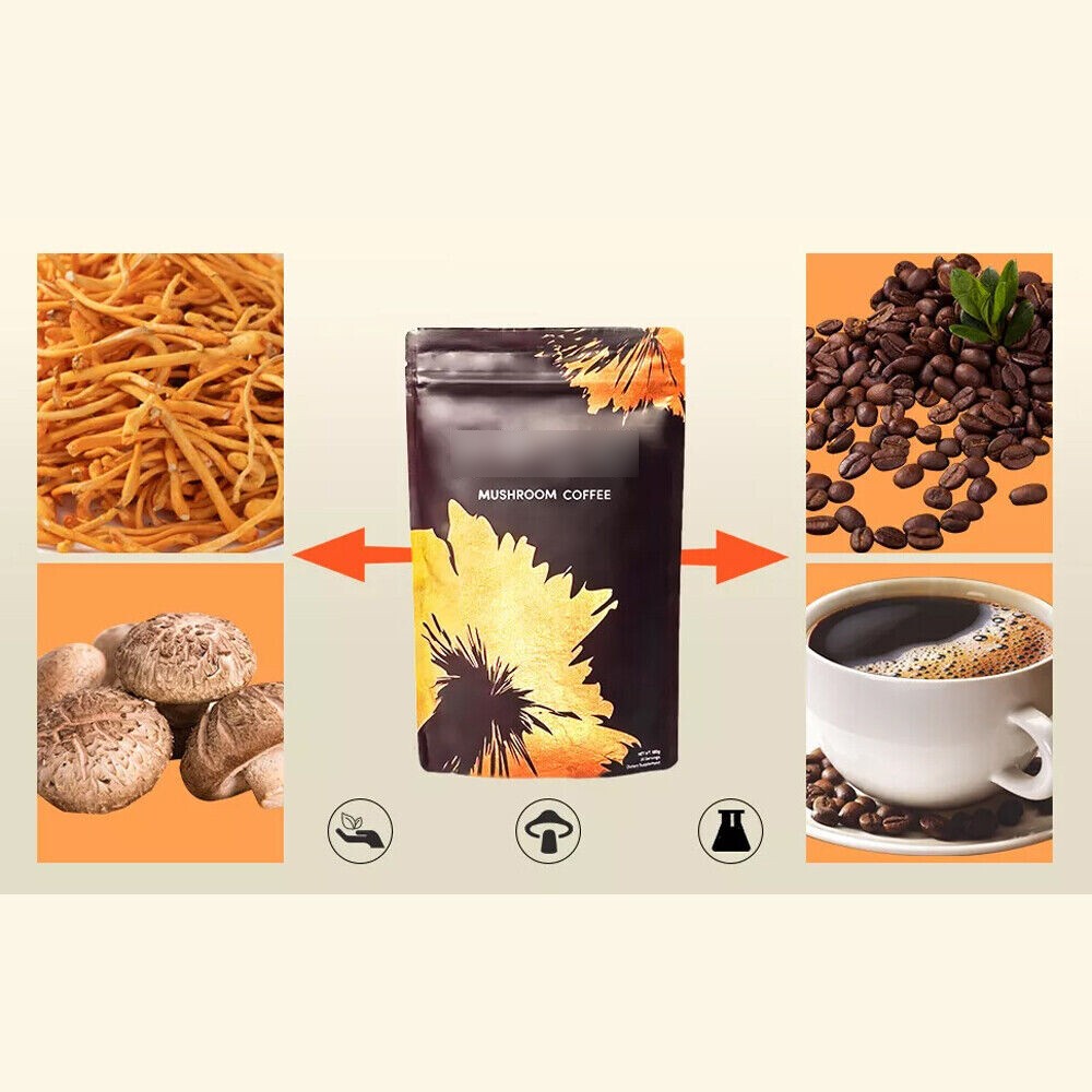 Upgrade Mushroom Coffee USDA Organic with 6 Adaptogenic Mushrooms 30 servings