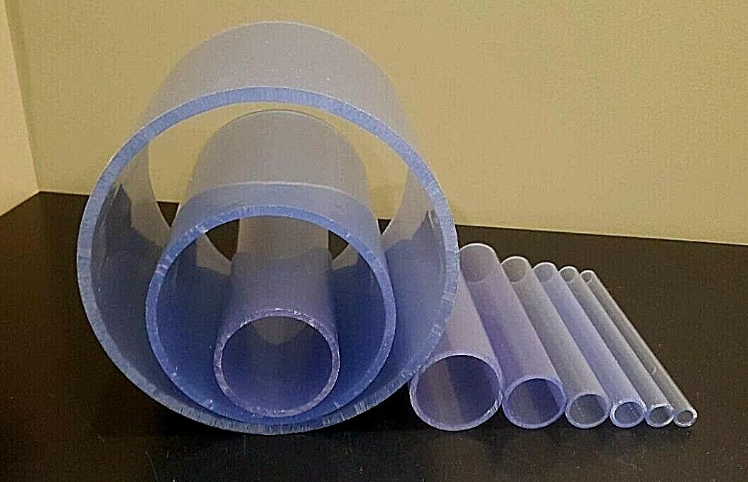 Any Size Diameter Clear PVC Pipe 1/2″-12″ Inch (1′-5′ foot length)