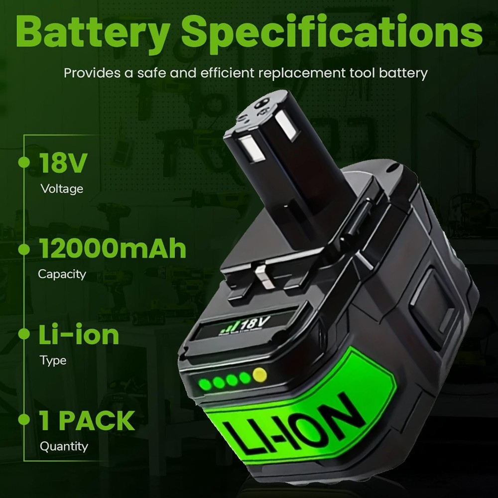 12.0AH For Ryobi One Plus P108 18V 18 Volt Lithium-ion High Capacity Battery A+
