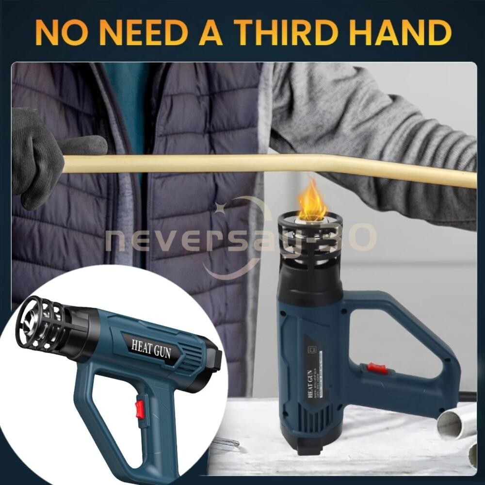 2500W Heat Gun Electric Hot Air Gun Dual Temperature Power Heater 4 Nozzles Tool