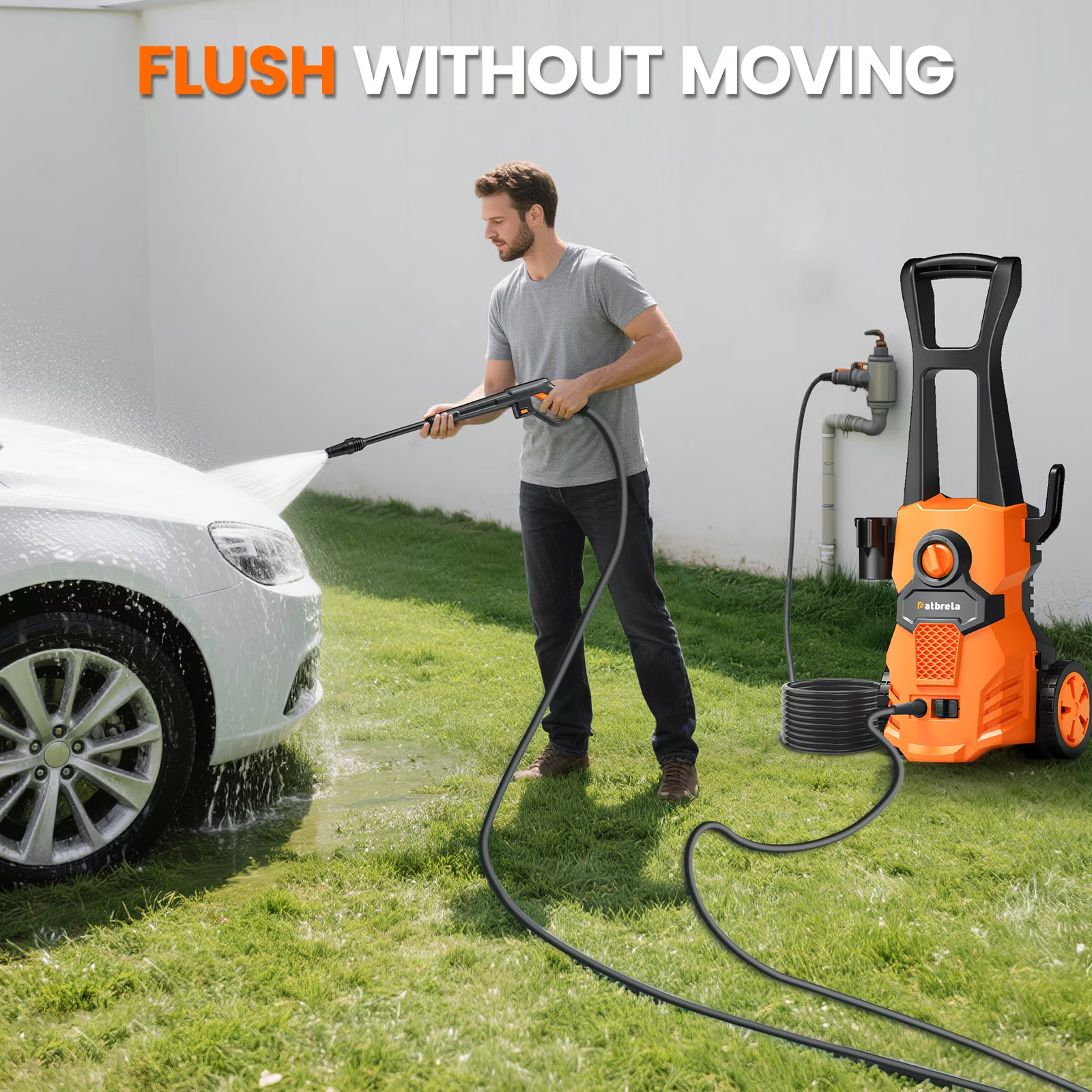 1500W Electric Pressure Washer, 4200PSI with Adjustable Nozzle Angle, Portable