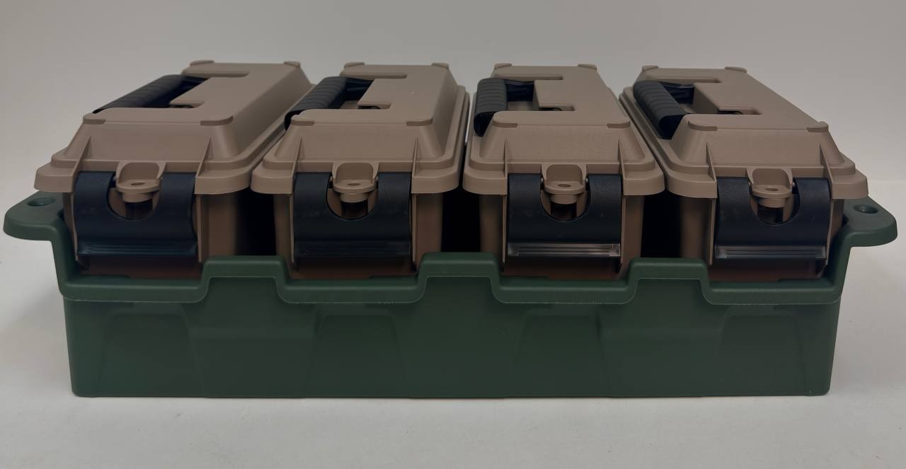 Greenmade Store-All Storage Crate Water Resistant Stackable w/ Tray , 4-pack