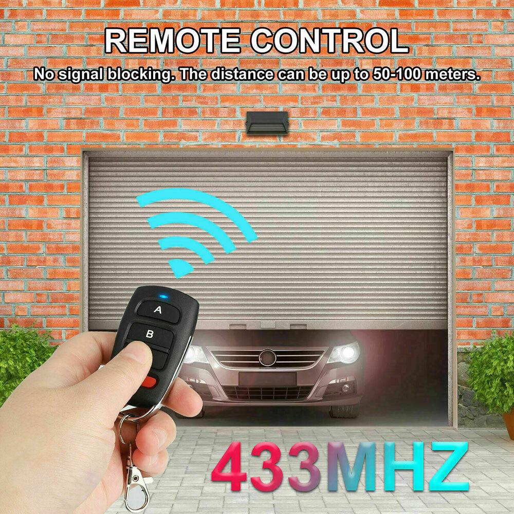 4PC Universal 433mhz Electric Garage Door Cloning Remote Control Key Fob Opener-
