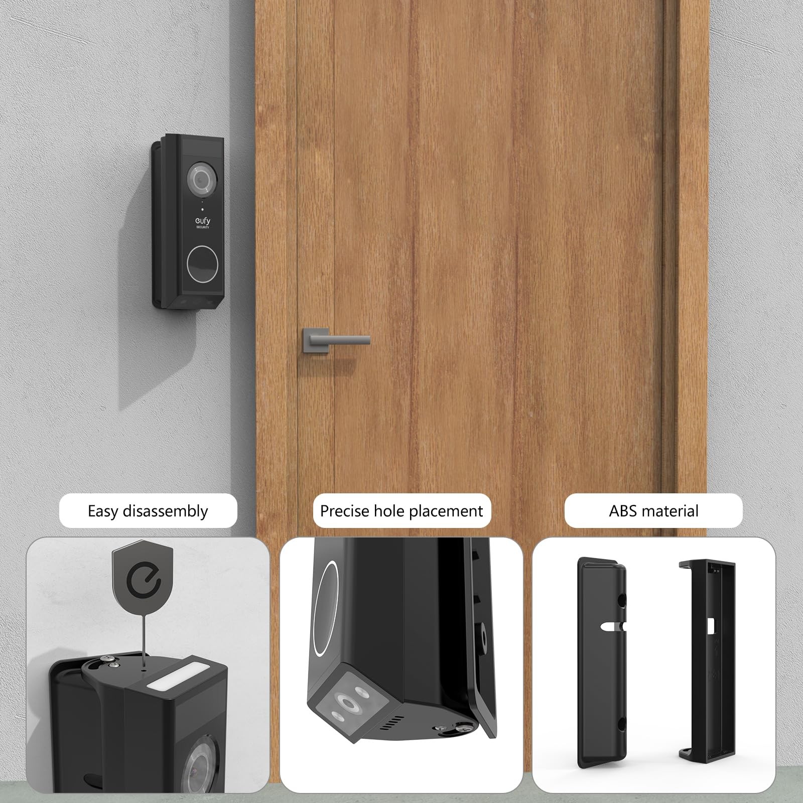 Adjustable 0-35 Degree Doorbell Angle Mount for eufy Security Video Black