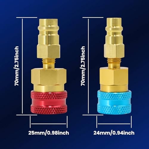 R1234YF Adapter, R1234yf to R134a Quick Coupler, High Low Side Conversion Kit