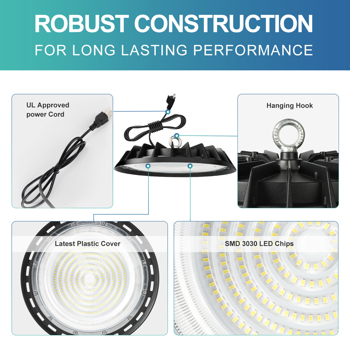 500W UFO Led High Bay Light Commercial Industrial Factory Warehouse Light 5000K