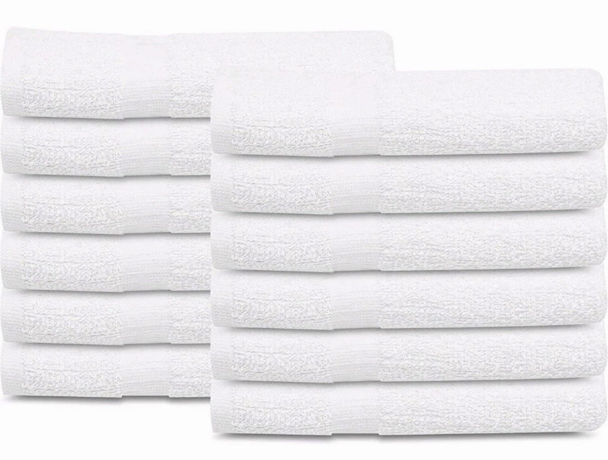 12 Pack 100% Thin Cotton Towels Size 20×40