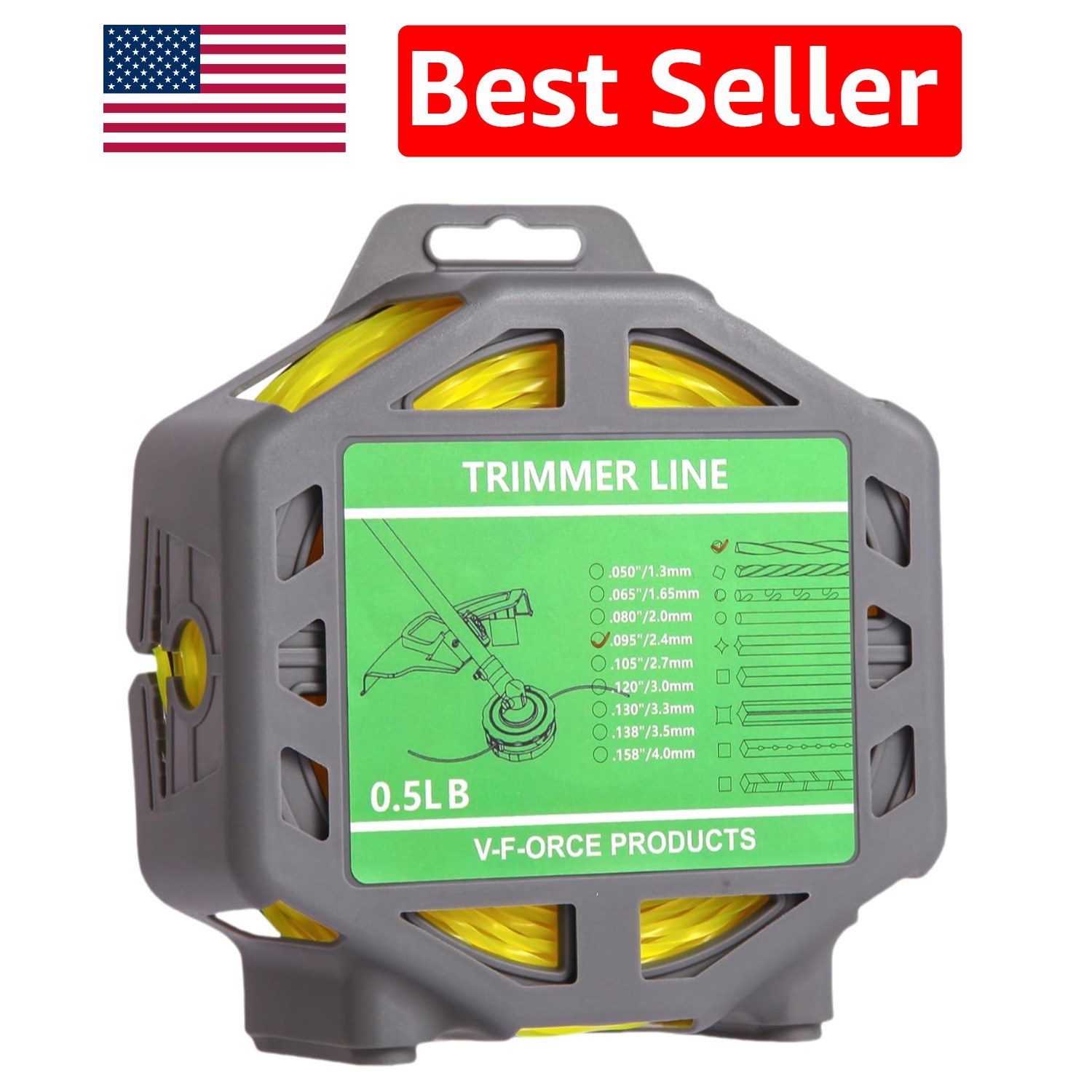 0.5 LB Nylon Trimmer Line .095 – Expertly Twisted for Precision Cutting