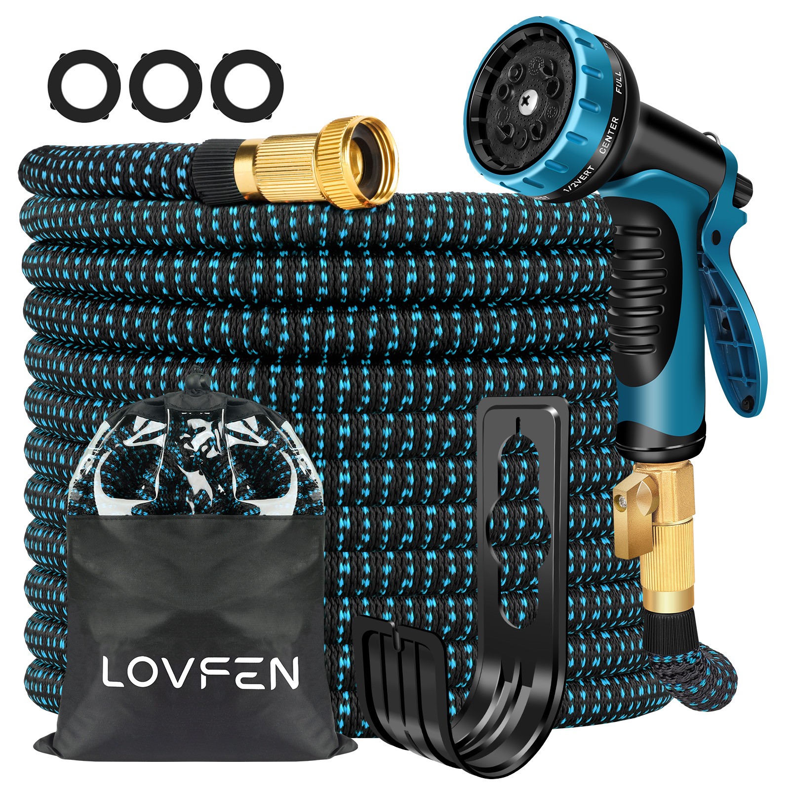 Flexible Expandable Garden Water Hose Pipe Pet Wash W/ Spray Nozzle Gun 25-150FT