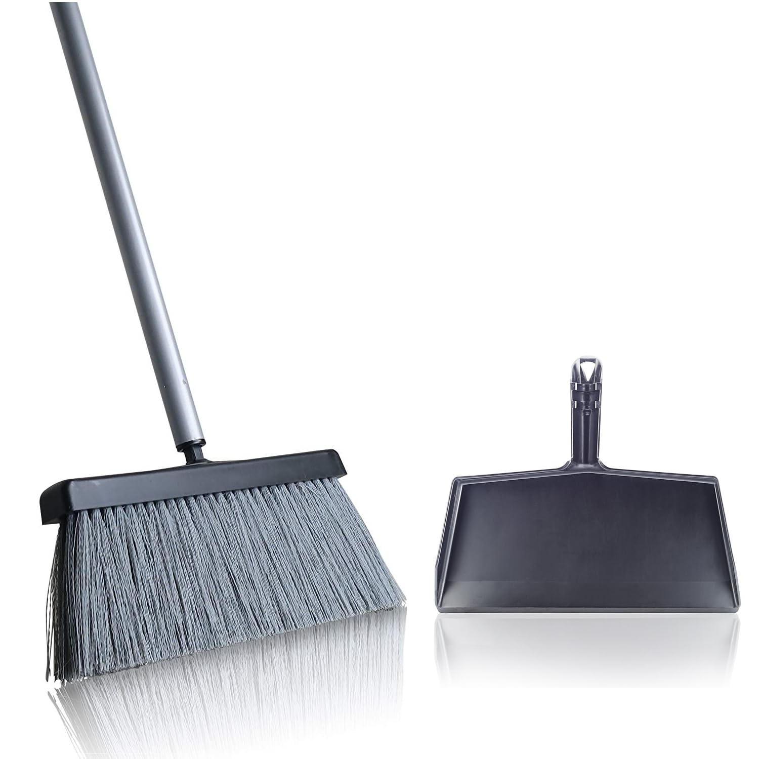 Fuller Brush Black Slender Broom with Clip-On Dustpan