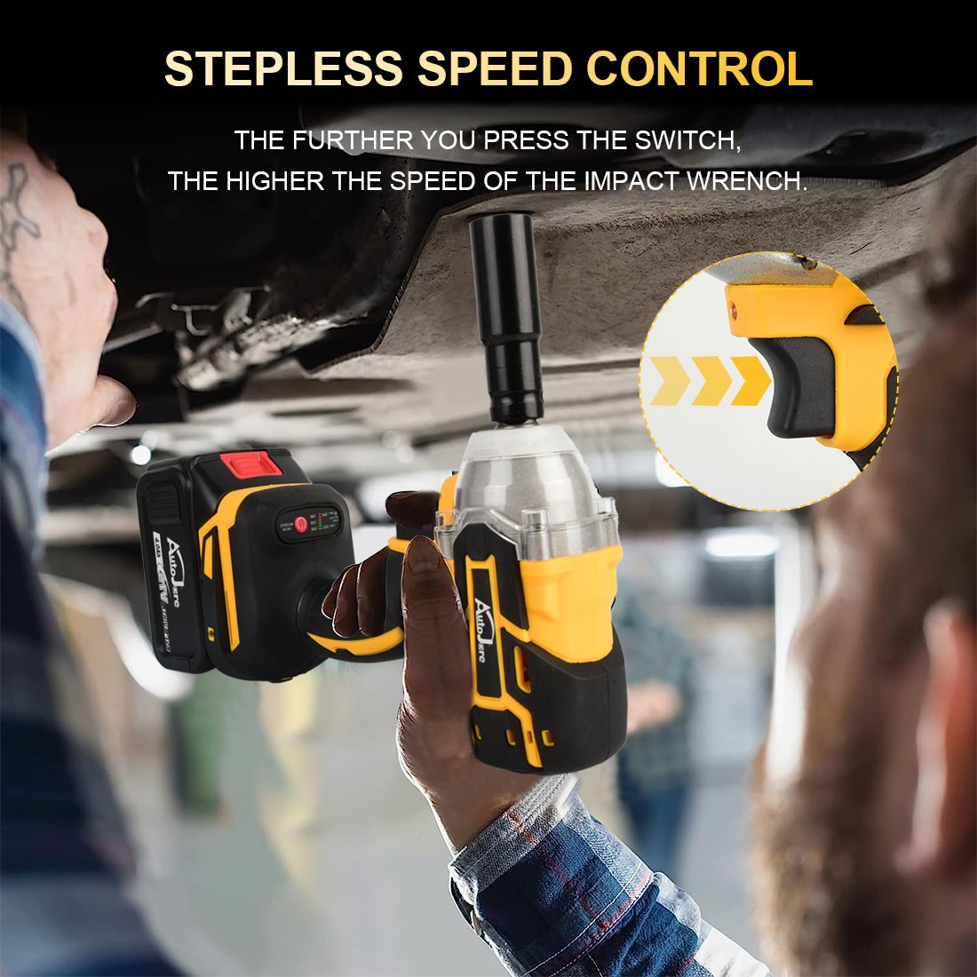20V Cordless Impact Wrench Kit 1/2″ with Batteries & Charger Brushless Motor