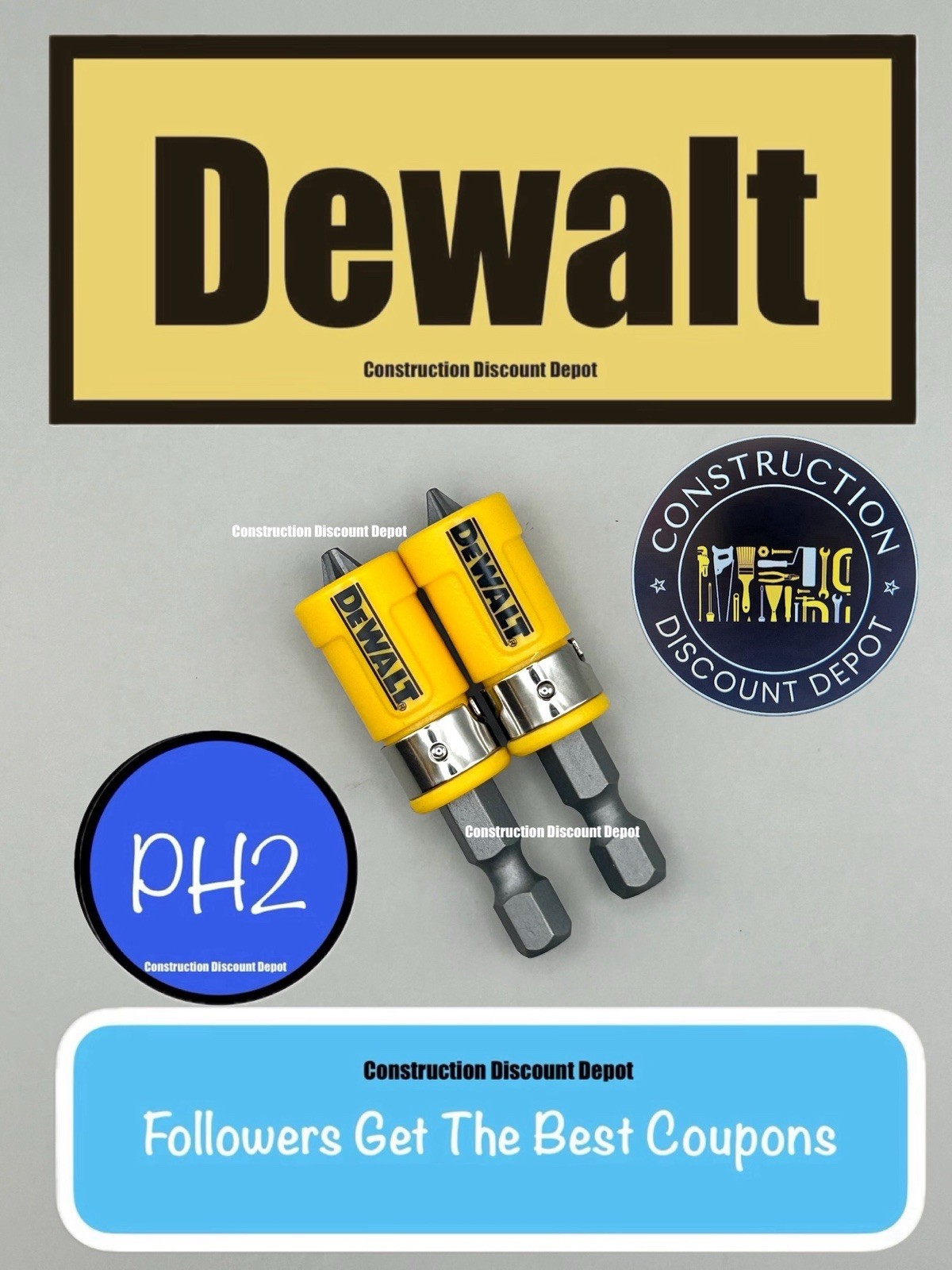 Dewalt Maxfit Ultra Sleeve Lock Magnetic Bit Holder Impact Ready 2″ Phillips PH2