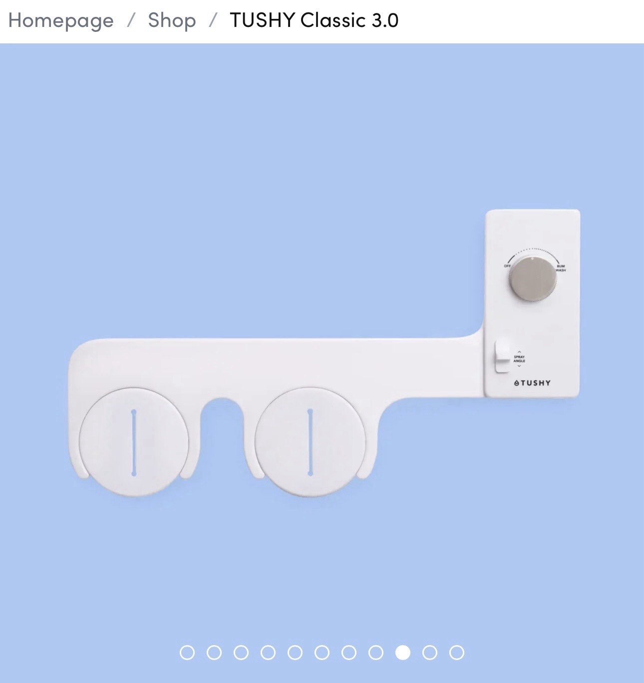 Tushy Classic 3.0 Bidet Attachment. Brushed Nickel Knob
