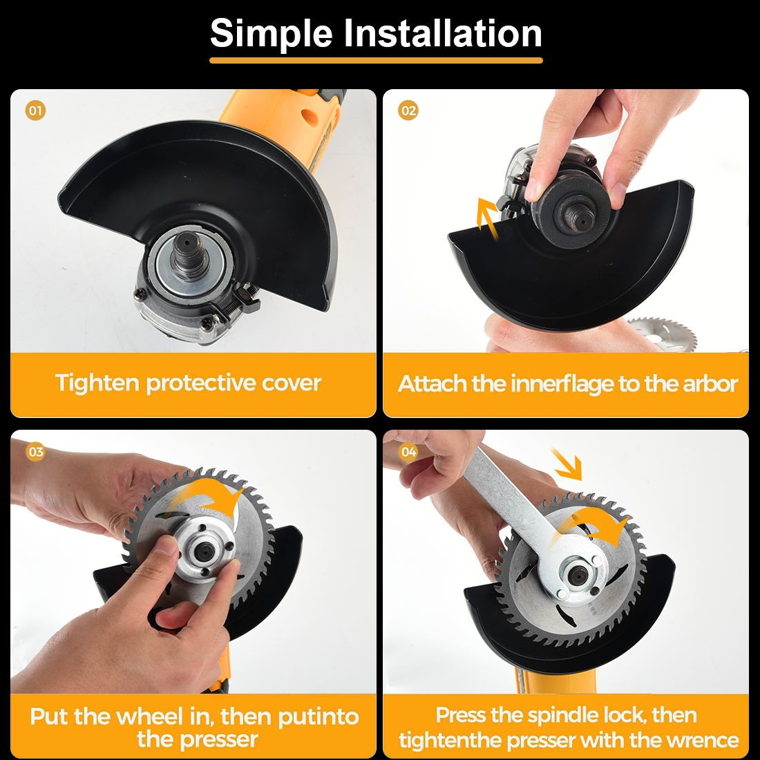 Cordless Angle Grinder for Dewalt 20V Battery 4-1/2″ Brushless 9000RPM Tool Only