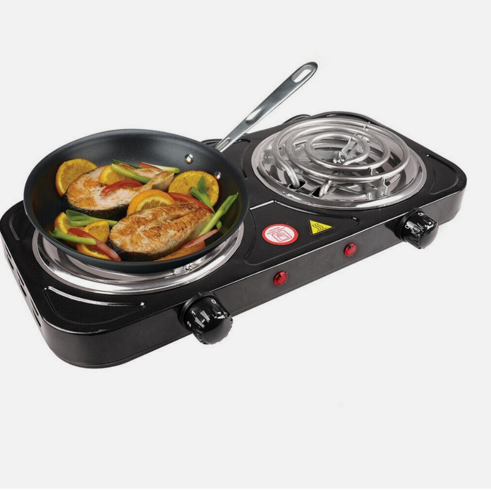 2000W Portable Kitchen Electric Double Burner Hot Plate Cooktop Cooking Stove