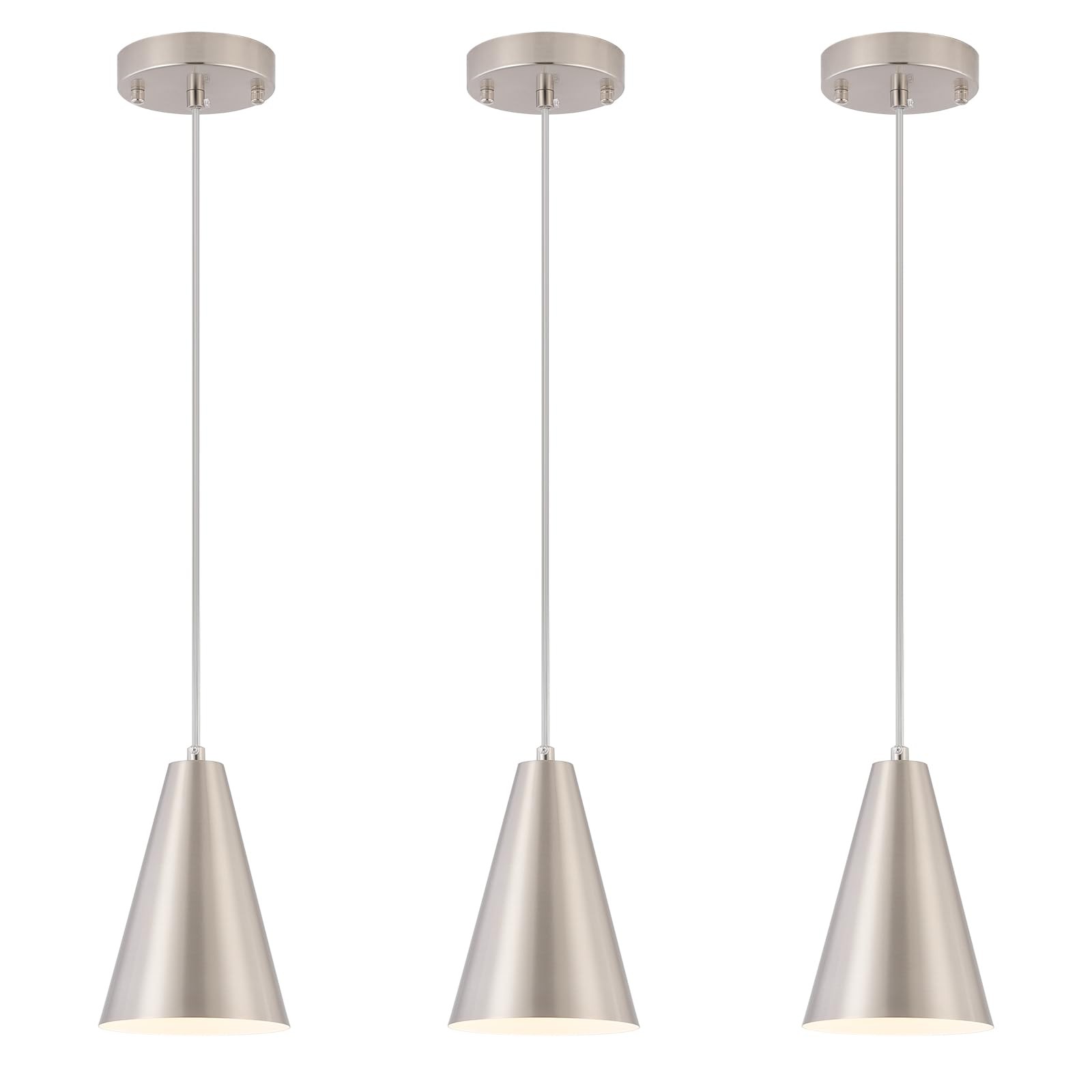 Brushed Nickel Pendant Lights Kitchen Island,Dining Room Light Fixtures Over Tab