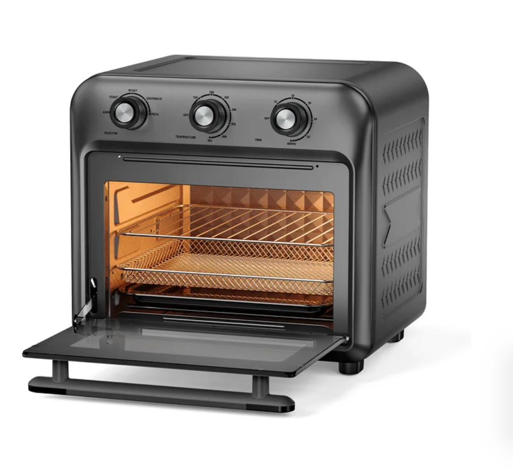 19QT Air Fryer Toaster Oven With Convection, 5 in 1 Oil Free Cooker, 1500W Black