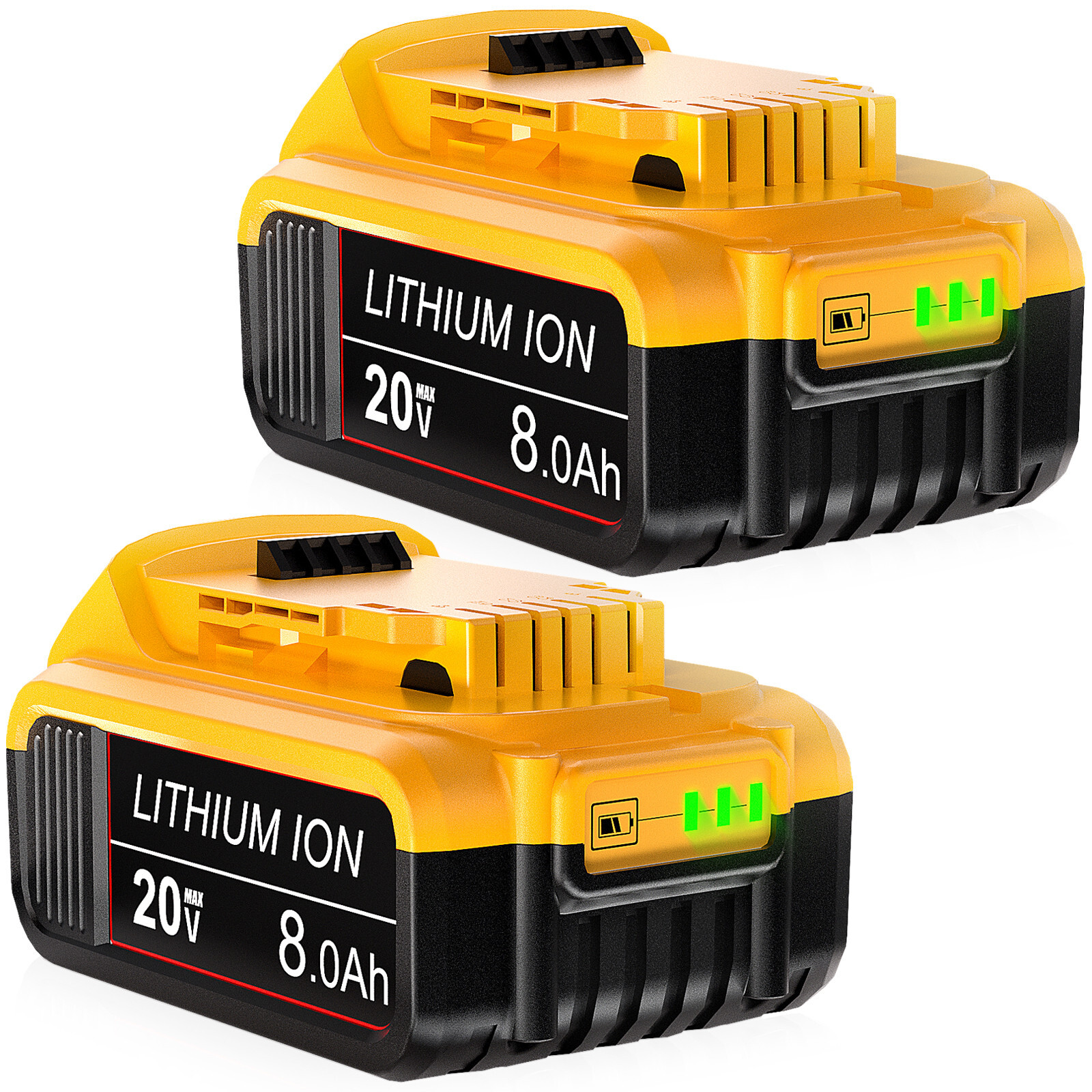 2x 20V 8.0AH For DeWalt 20Volt Max XR Lithium Ion Battery DCB206-2 DCB205-2 New