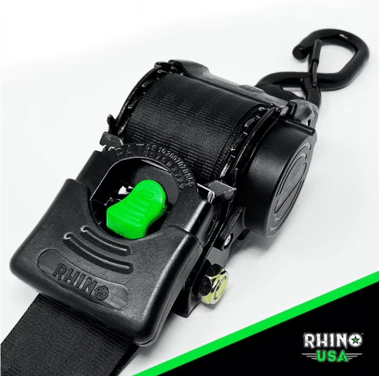 Rhino USA 2in x 10ft Retractable Ratchet Straps, 2 Pack, 1,000lbs Working Load