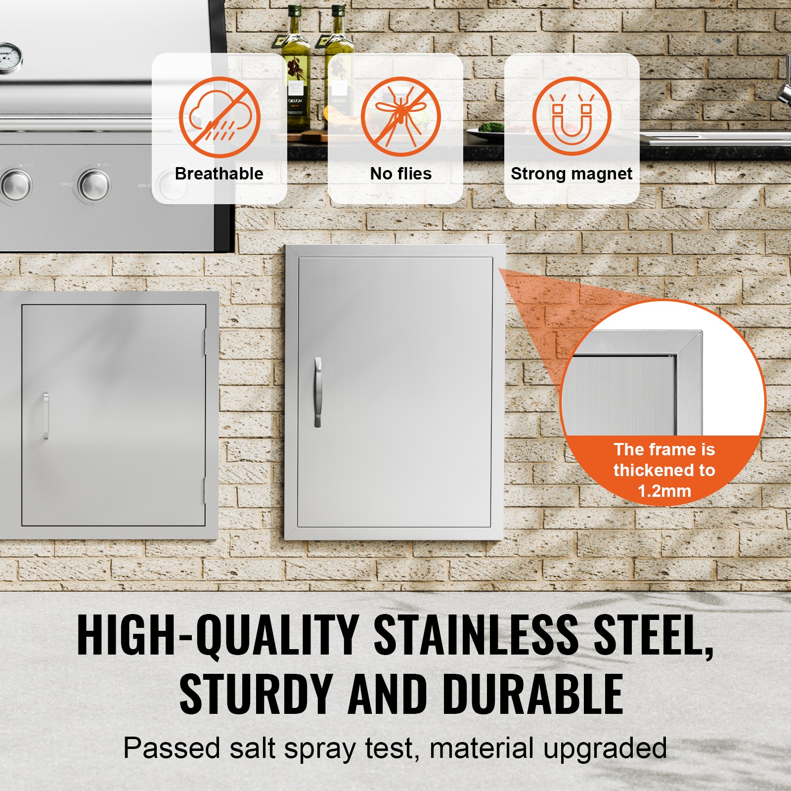 Uimoso 20×27 Inch BBQ Island Access Door Outdoor Kitchen Door Stainless Steel