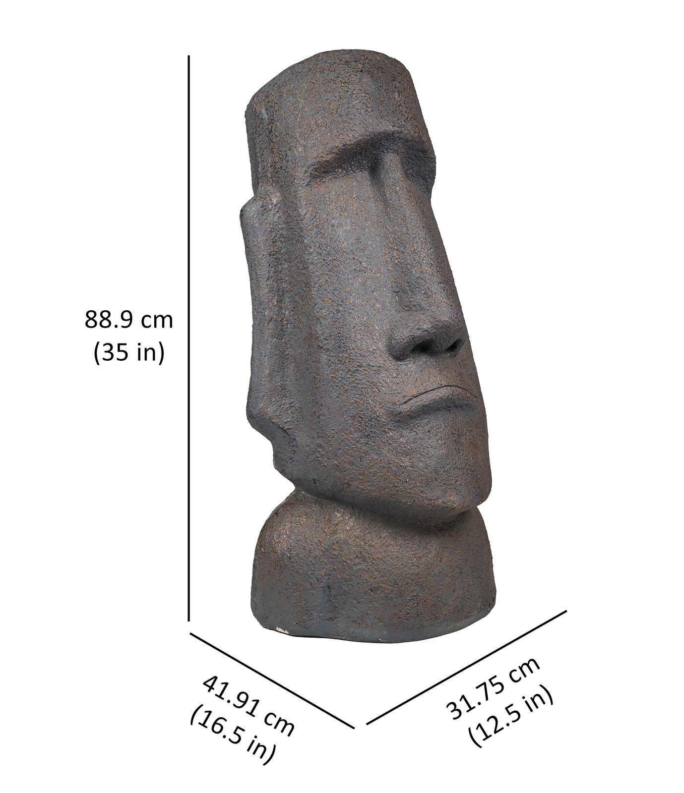 35IN H Easter Island Head Resin Garden Statue Garden Yard Decor
