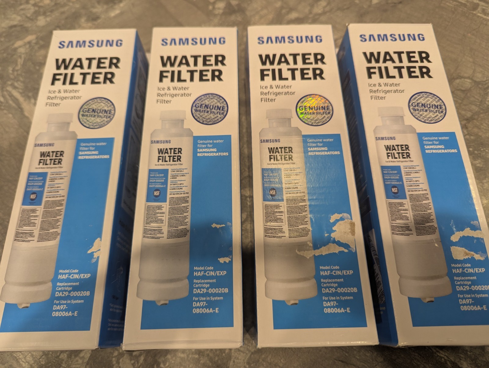 Genuine Samsung Refrigerator Water Filter HAF-CIN/EXP DA29-00020B- Lot Of 4 NEW