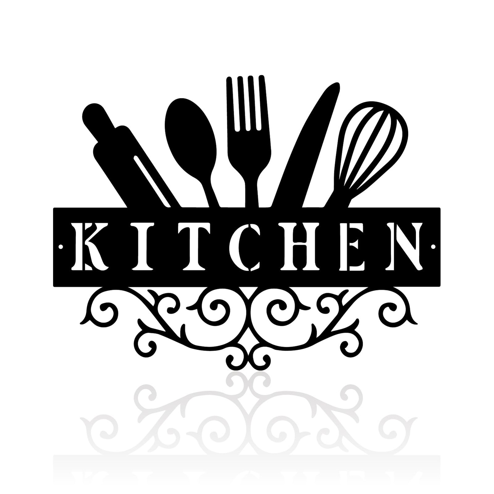 12x9in Metal Kitchen Wall Sign Rustic Farmhouse Decor Black Hanging Art (