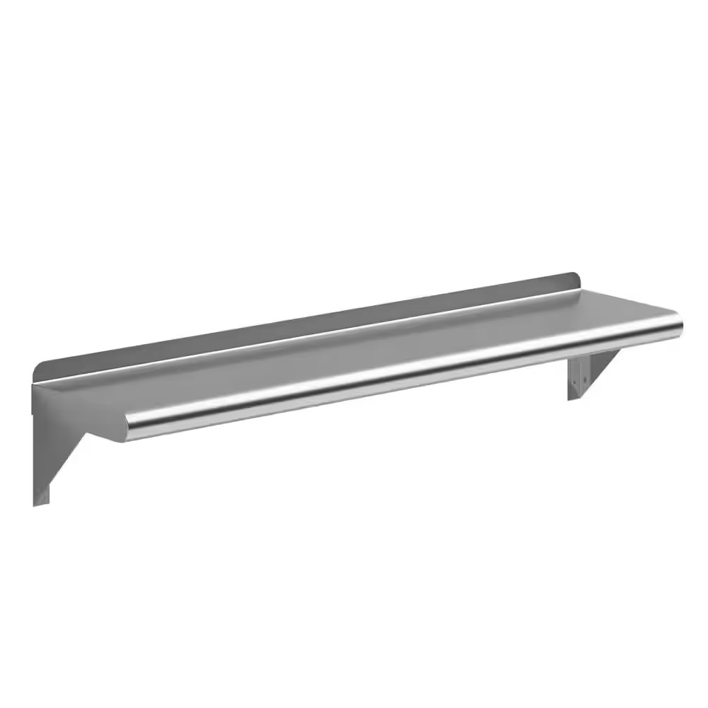 8 In. X 36 In. Stainless Steel Wall Shelf. Kitchen, Restaurant, Garage, Laundry,