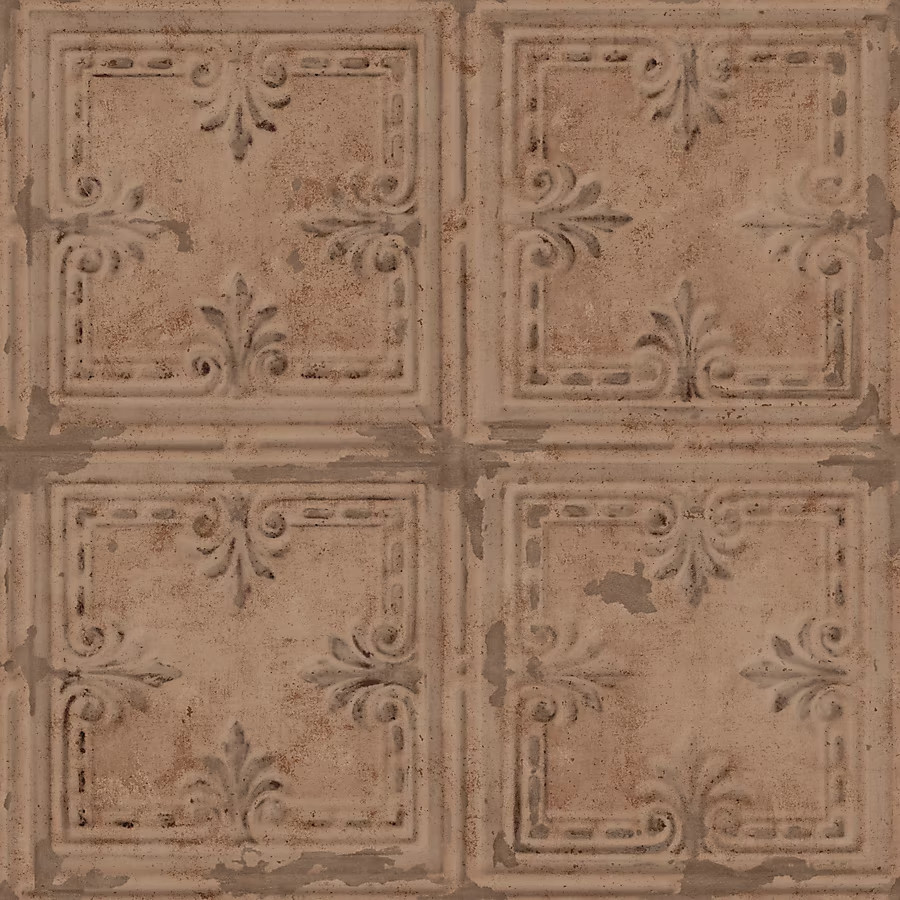 Copper Tin Tile Peel and Stick Wallpaper: Modern Metallic Accent for Any Room