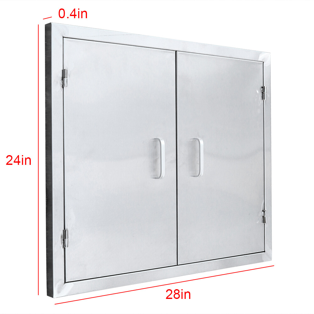 Stainless Steel Double Doors Access Outdoor Kitchen Island Door Drawer BBQ Grill