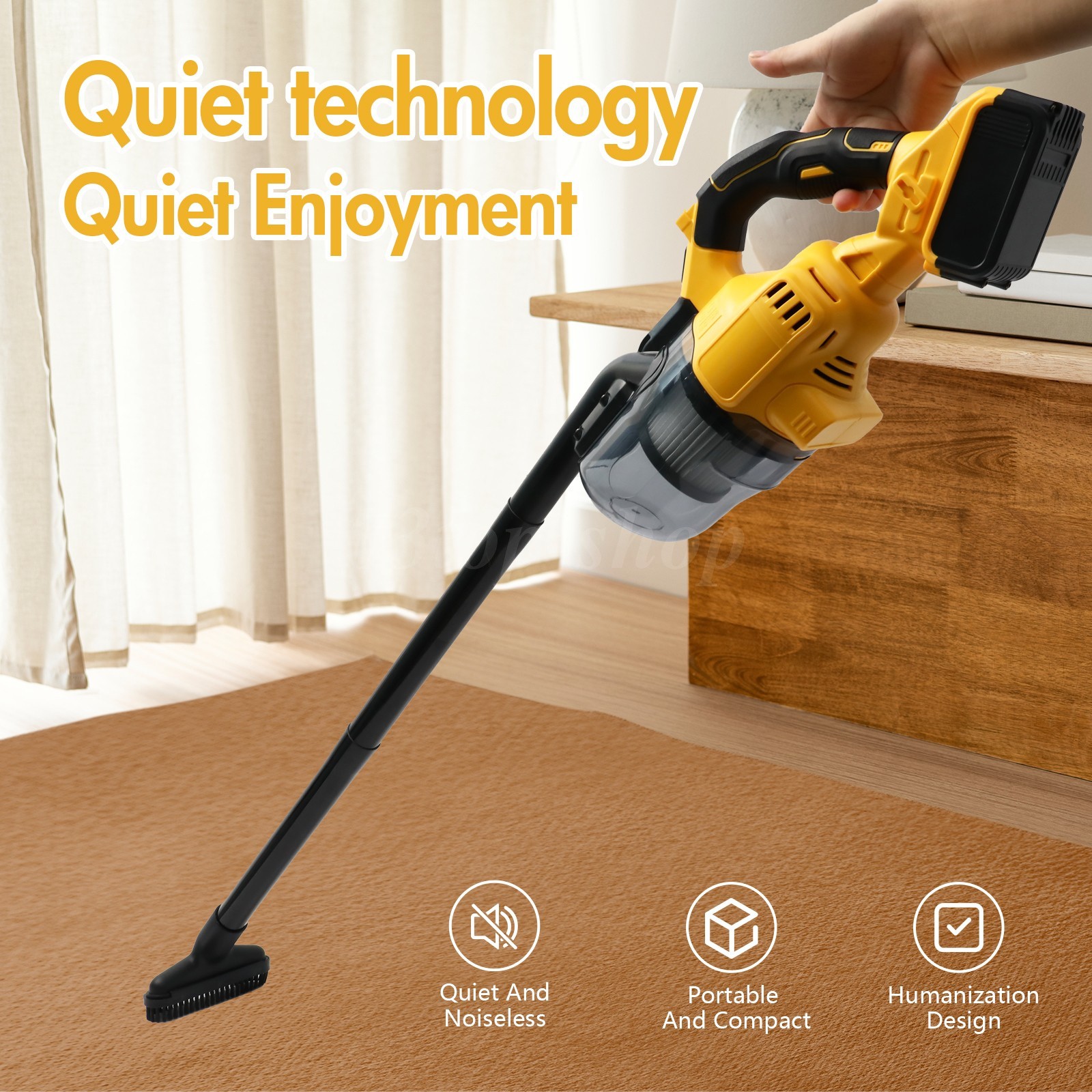 500W Cordless Handheld Vacuum Cleaner Portable Car Auto Home Wireless W/ Battery