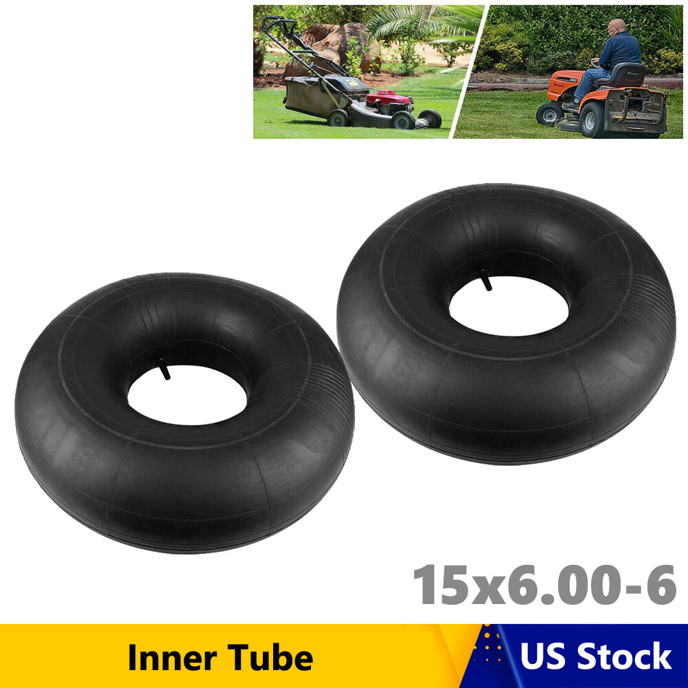 Set of 2 15×6.00-6 Lawn Mower Tire Inner Tubes 15X6-6, 15X6x6, 15/6×6 TR13 Valve