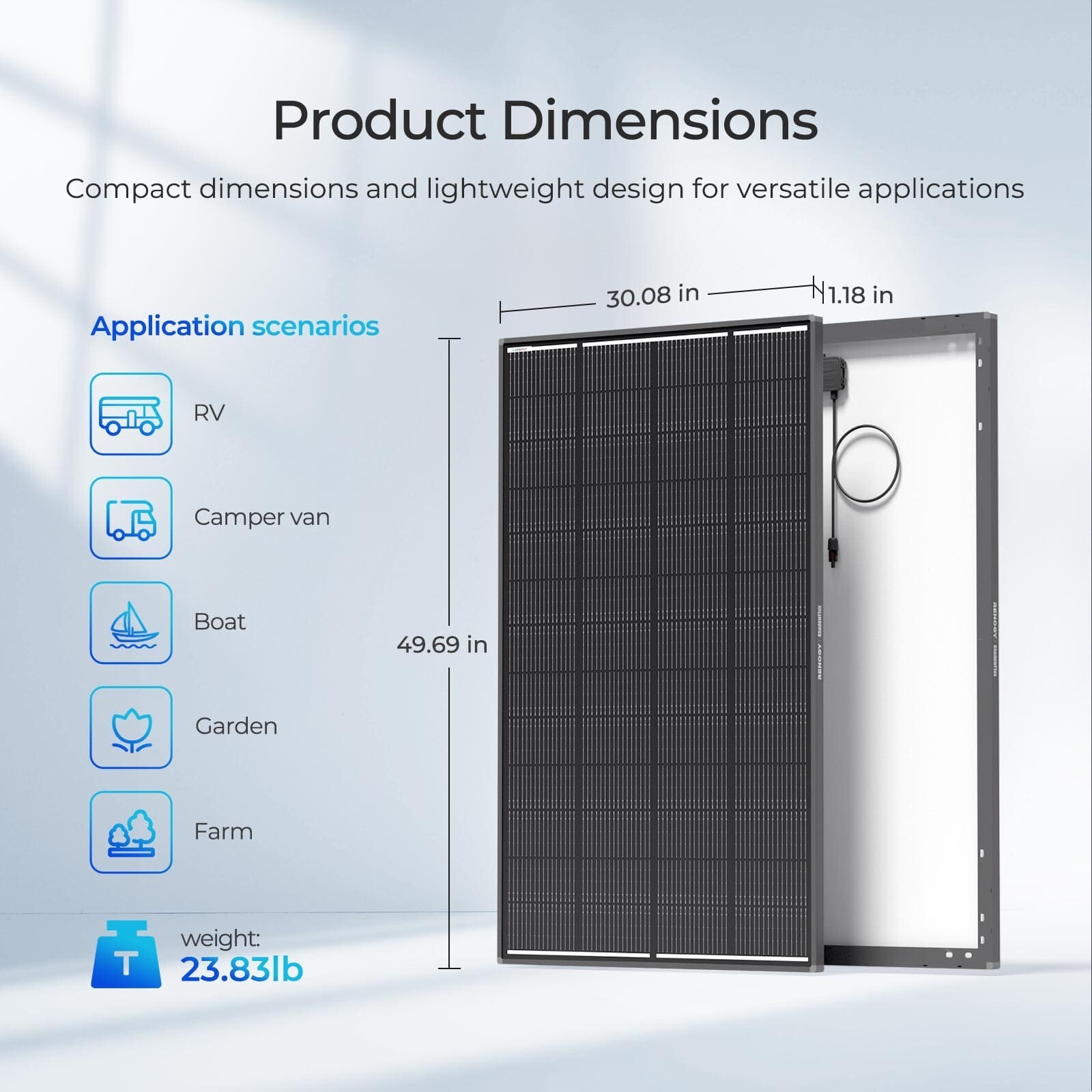 Renogy 200W 12V ShadowFlux Anti-shading N-Type Solar Panel High Efficiency