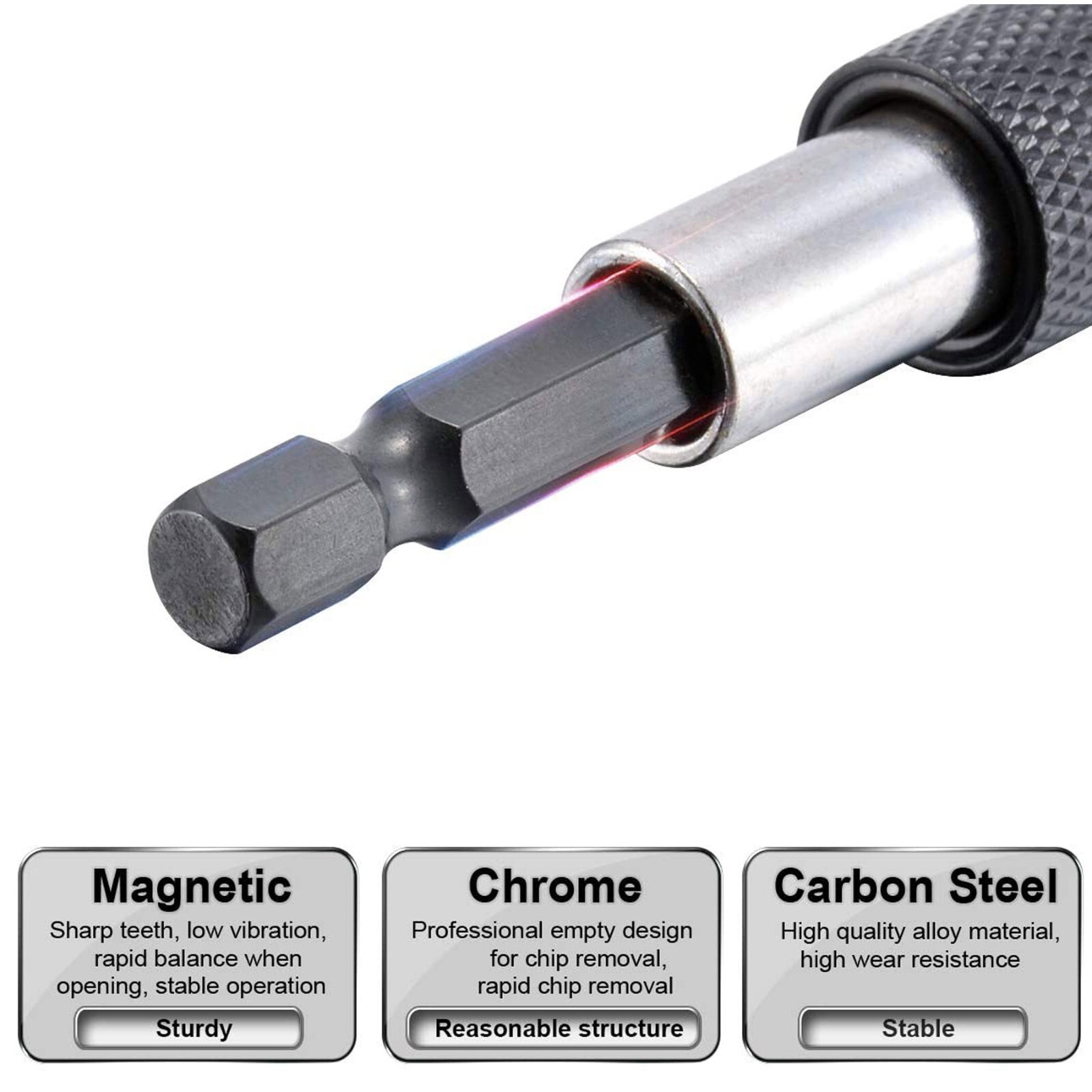 3Pcs 1/4 Hex Shank Quick Release Magnetic Screwdriver Extension Holder Drill Bit