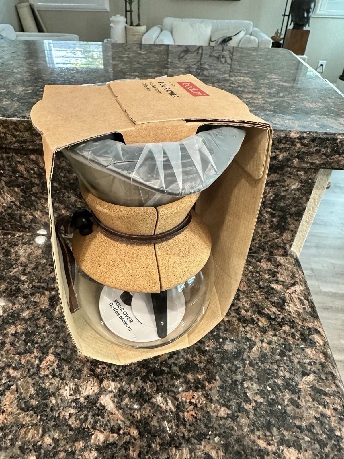 Pour Over Coffee Maker Thickened Heat-Resistant Borosilicate Glass Stainless NEW