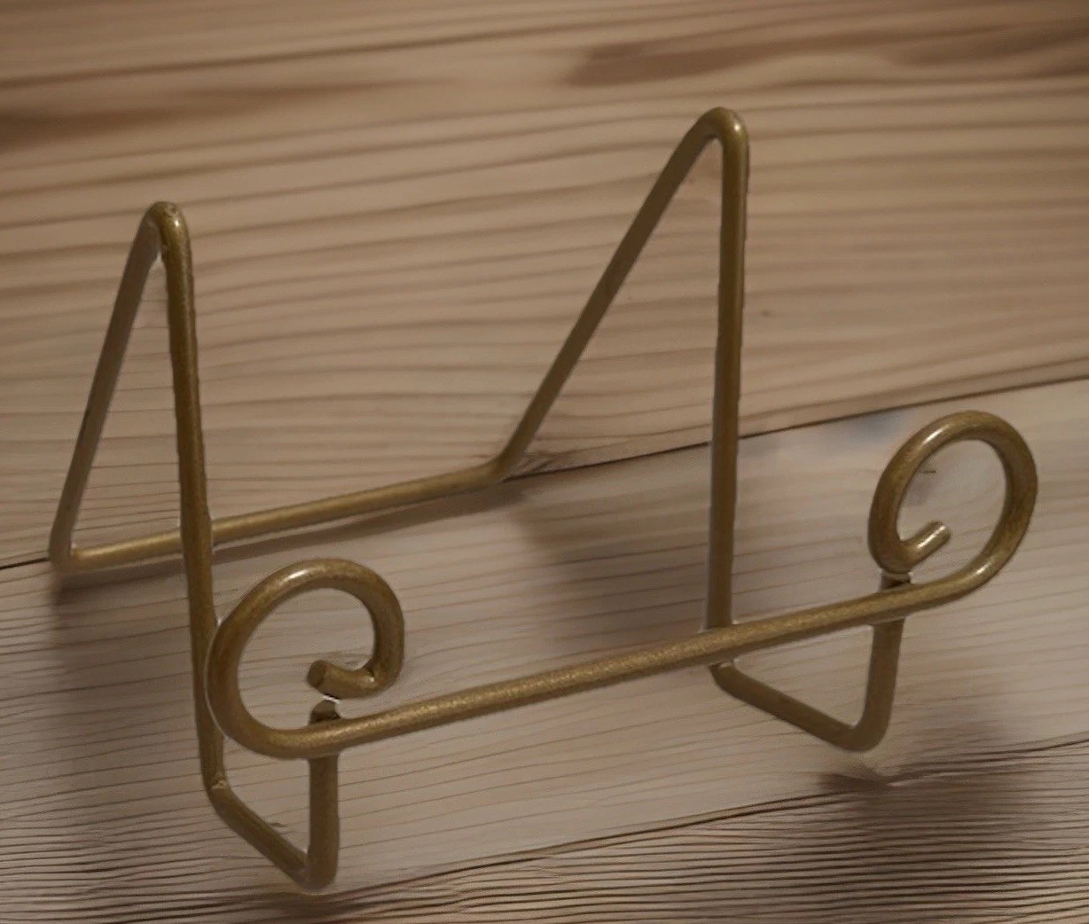 Gilded Metal Plate Stand Holder- Heavy EUC