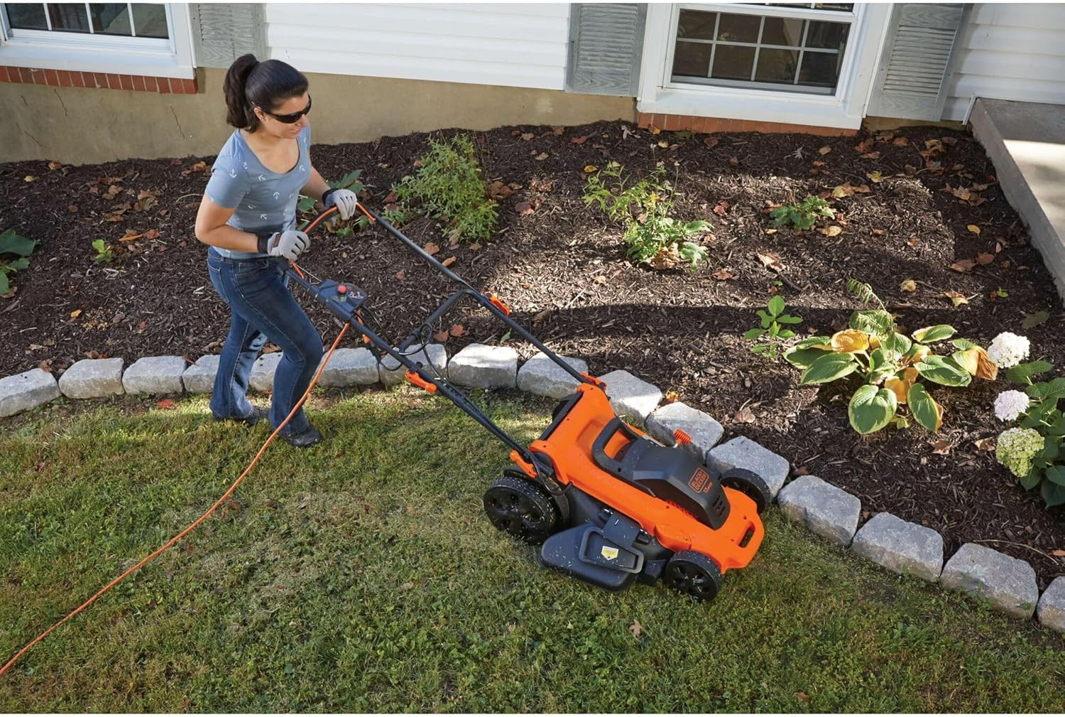 BLACK+DECKER 20-Inch Corded Electric Lawn Mower, Ultra Light Push Mower, 13-Amp