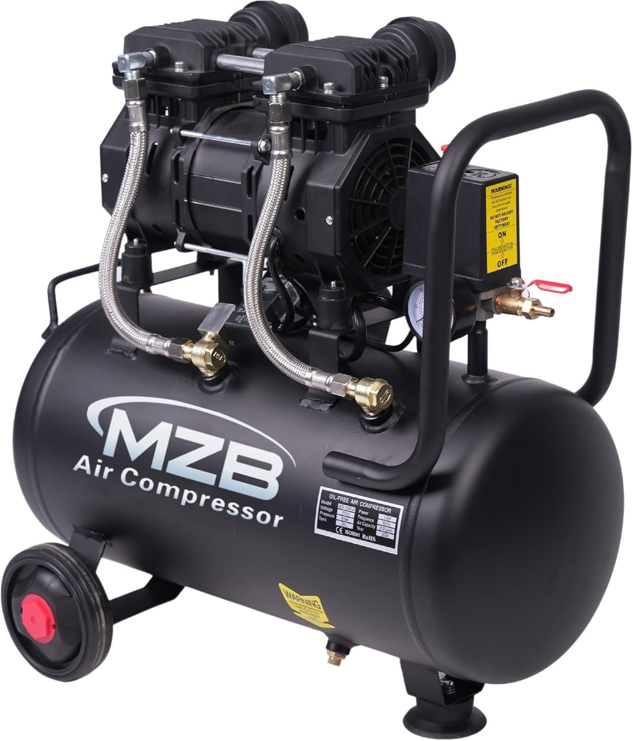6.4 Gallon Ultra Quiet Air Compressor 110V/60Hz 7.41CFM 1.5HP,70dB Noise Level