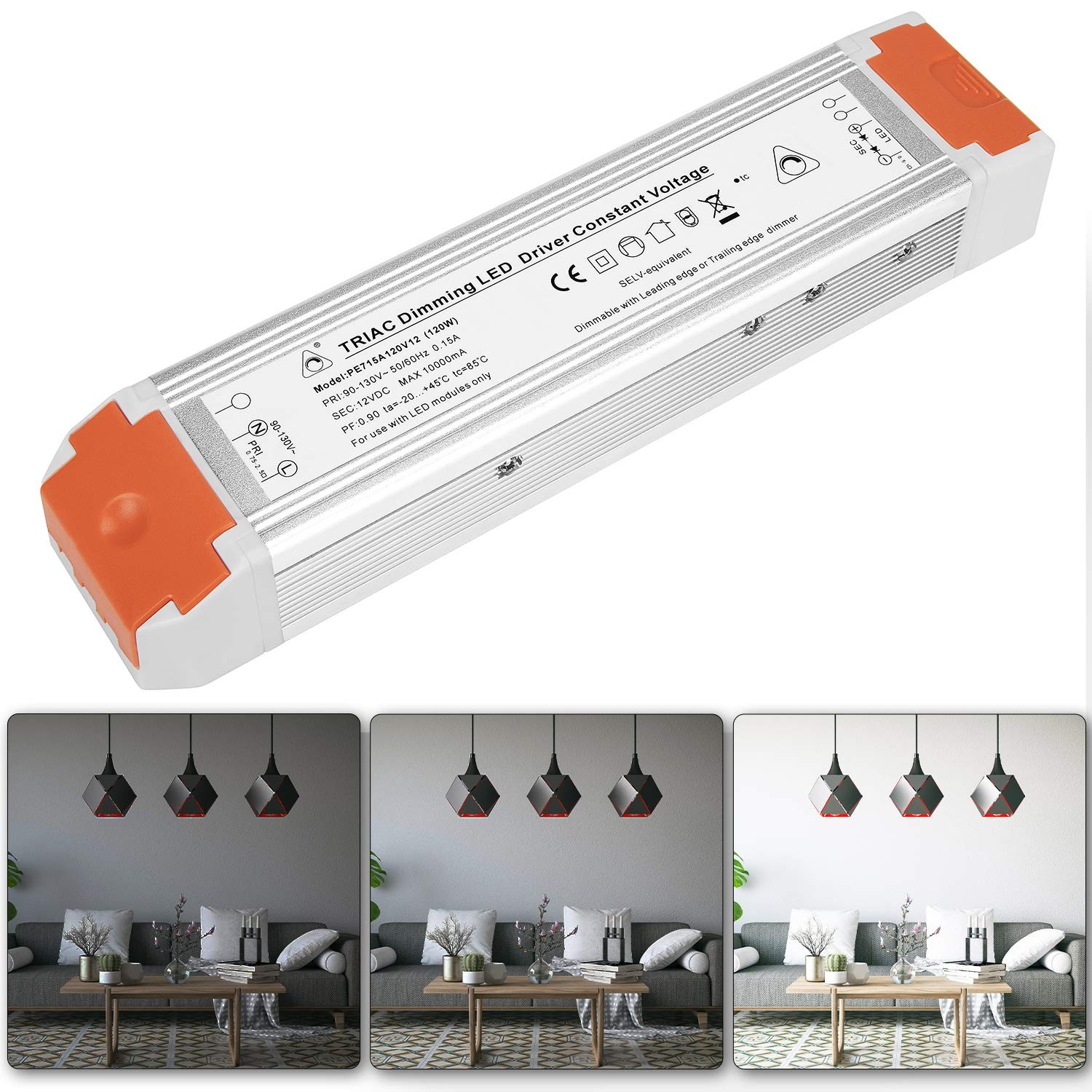 120W 10A Dimmable LED Power Supply 110V to 12V Transformer Driver 120W-DIM-12V